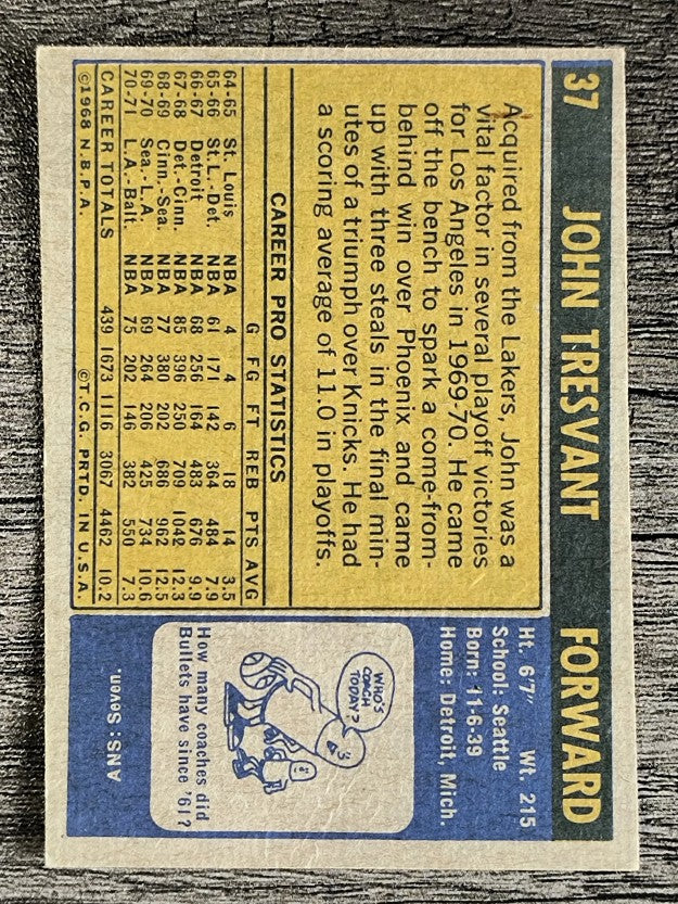 1971-72 Topps #37 John Tresvant (EX)