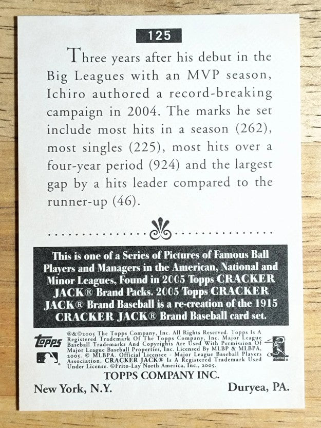 2005 Topps Cracker Jack #125 Ichiro Suzuki