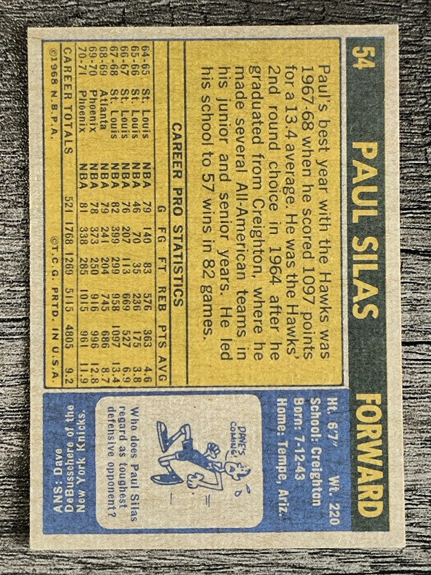 1971-72 Topps #54 Paul Silas (NM)