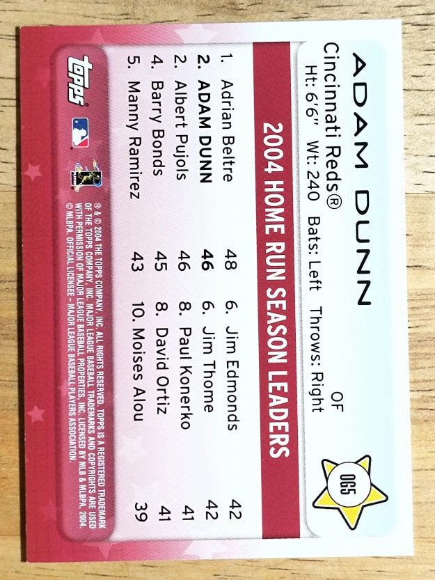 2005 Topps Own the Game #5 Adam Dunn