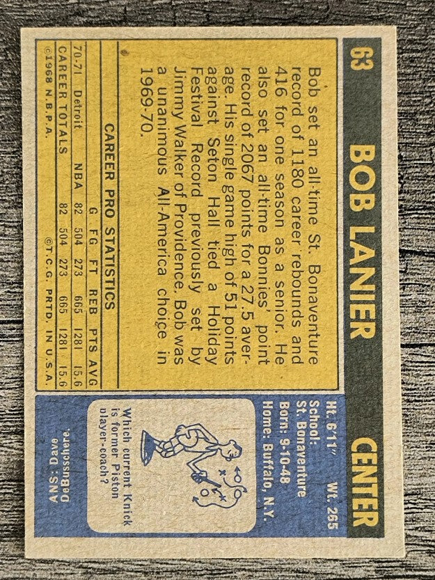 1971-72 Topps #63 Bob Lanier RC (EXMT)