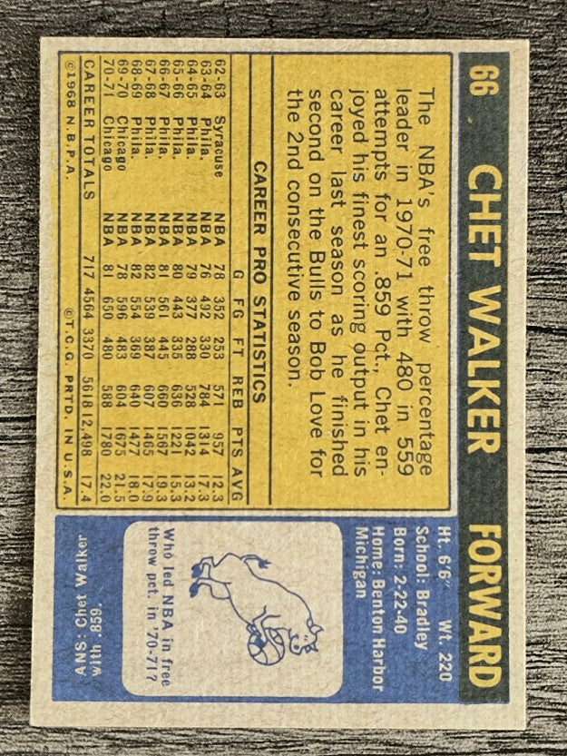 1971-72 Topps #66 Chet Walker (NM)