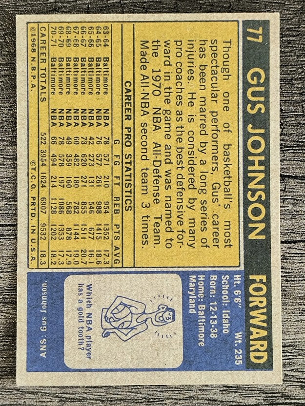 1971-72 Topps #77 Gus Johnson (EXMT)