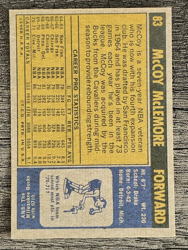1971-72 Topps #83 McCoy McLemore (EXMT)