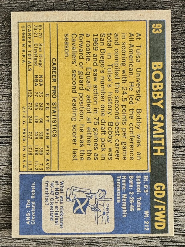 1971-72 Topps #93 Bobby Smith (EXMT)