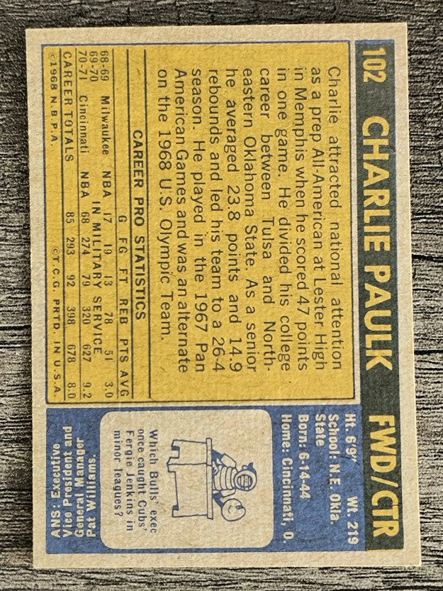 1971-72 Topps #102 Charlie Paulk (NM)