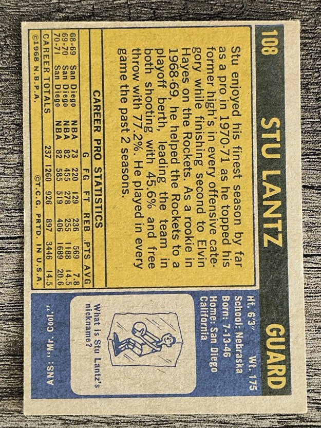 1971-72 Topps #108 Stu Lantz (EXMT)