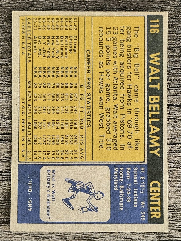 1971-72 Topps #116 Walt Bellamy (EXMT)