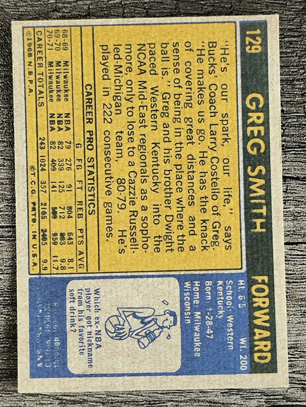 1971-72 Topps #129 Greg Smith (EXMT)