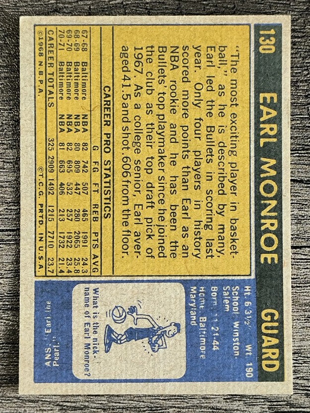 1971-72 Topps #130 Earl Monroe (EXMT)
