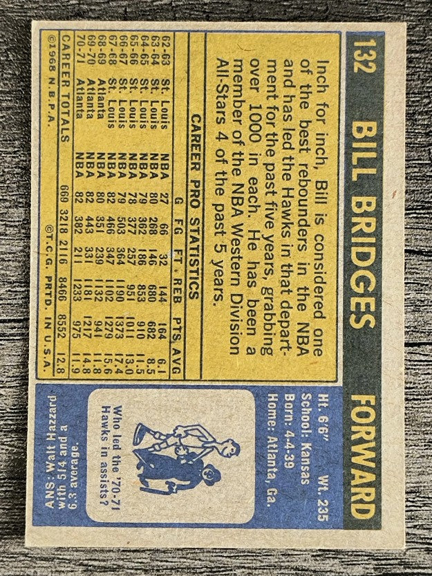 1971-72 Topps #132 Bill Bridges (NM)