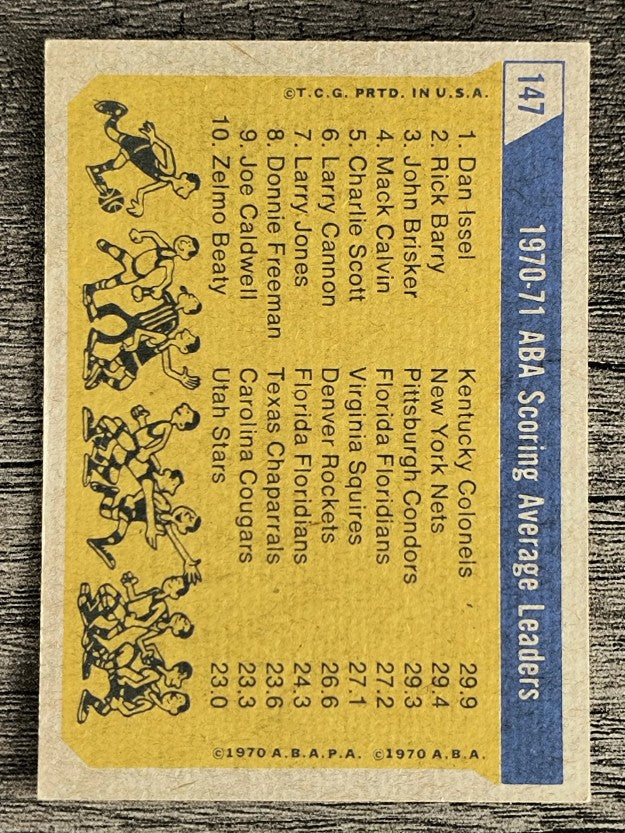 1971-72 Topps #147 Dan Issel/Rick Barry/John Brisker LL (EXMT)