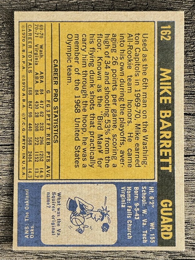 1971-72 Topps #162 Mike Barrett (EXMT)