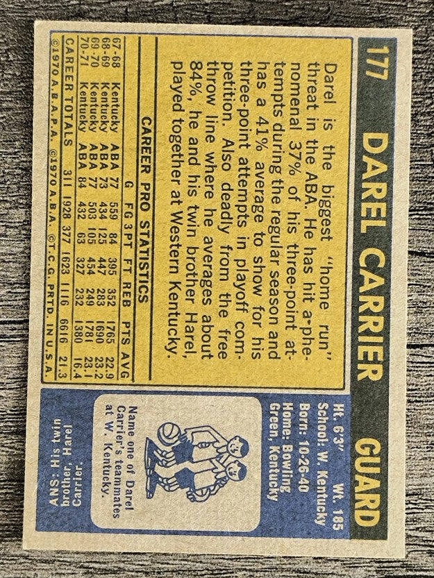 1971-72 Topps #177 Darel Carrier RC (EXMT)