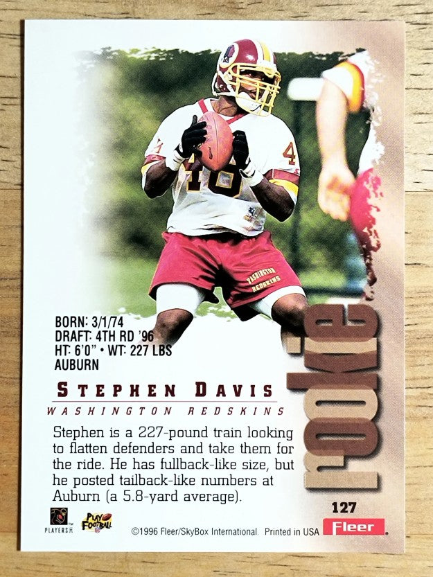 1996 Metal #127 Stephen Davis RC