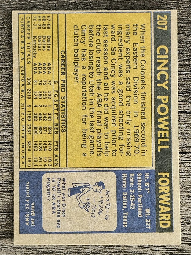 1971-72 Topps #207 Cincy Powell (EXMT)