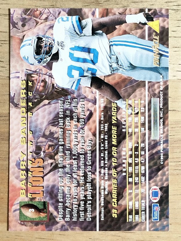 1994 Pinnacle #3 Barry Sanders
