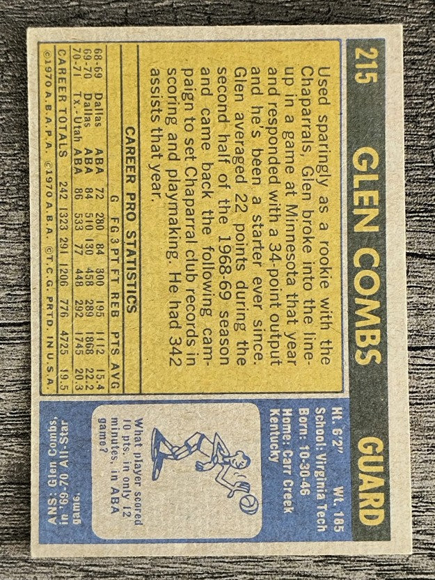 1971-72 Topps #215 Glen Combs (EXMT)