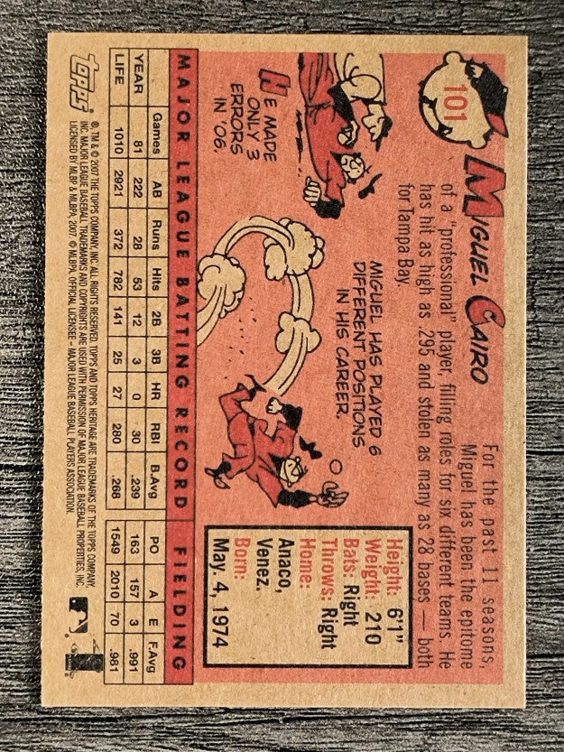 2007 Topps Heritage #101a Miguel Cairo