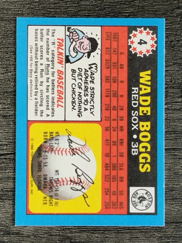 1988 Topps UK Minis #4 Wade Boggs