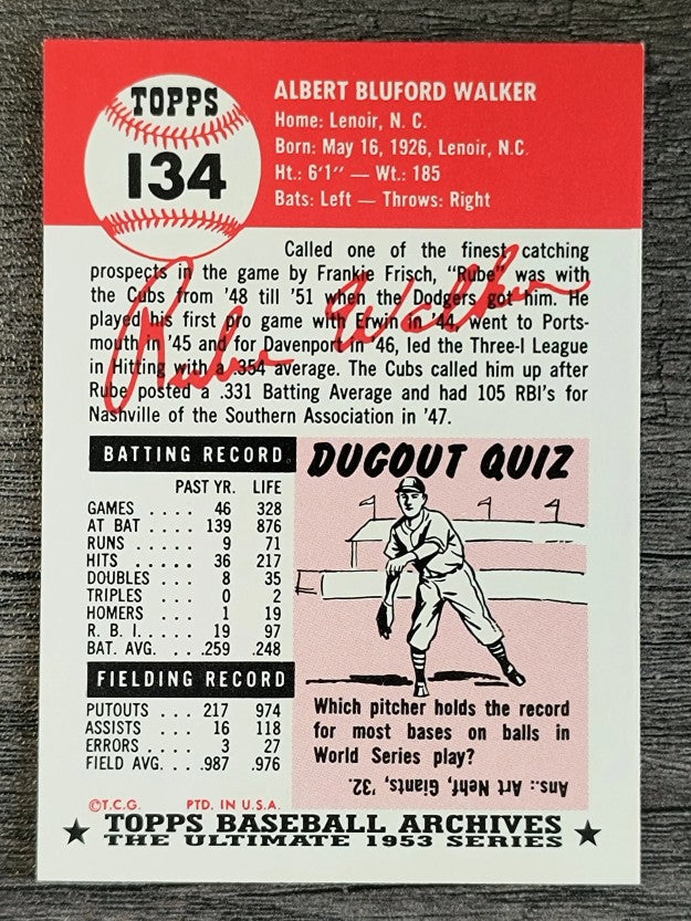 1991 Topps Archives '53 #134 Rube Walker