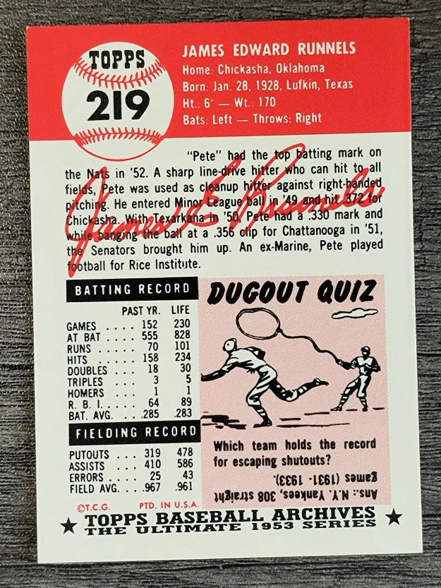 1991 Topps Archives '53 #219 Pete Runnels