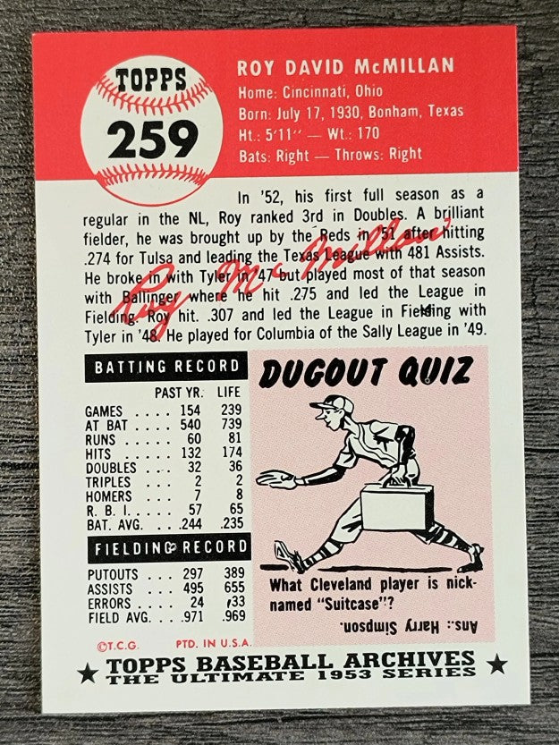 1991 Topps Archives '53 #259 Roy McMillan