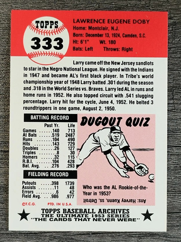 1991 Topps Archives '53 #333 Larry Doby