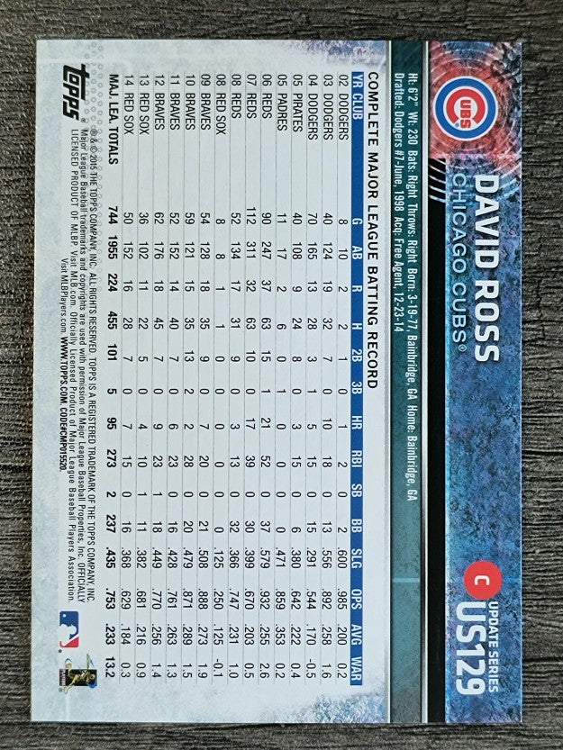 2015 Topps Update #US129A David Ross
