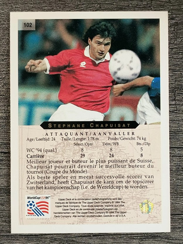 1994 Upper Deck World Cup Contenders French/Dutch #102 Stephane Chapuisat
