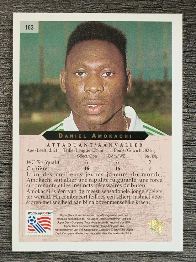1994 Upper Deck World Cup Contenders French/Dutch #163 Daniel Amokachi