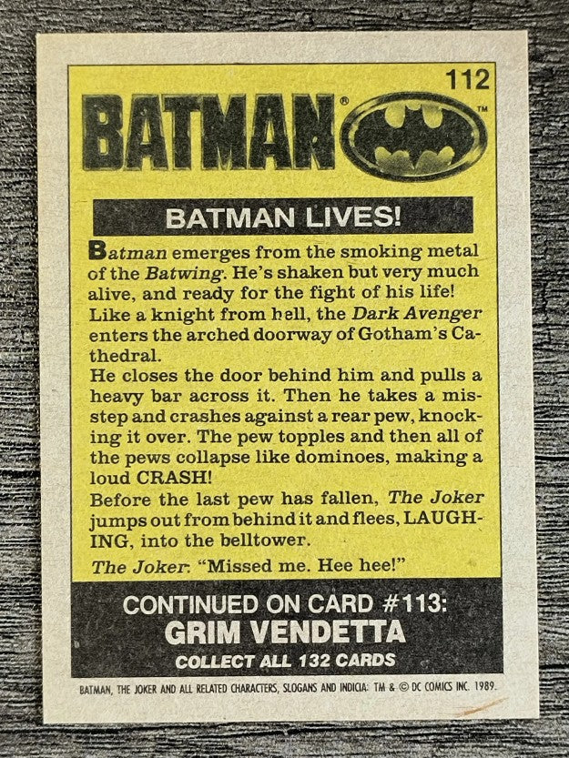 1989 Topps Batman Movie #112 Batman Lives