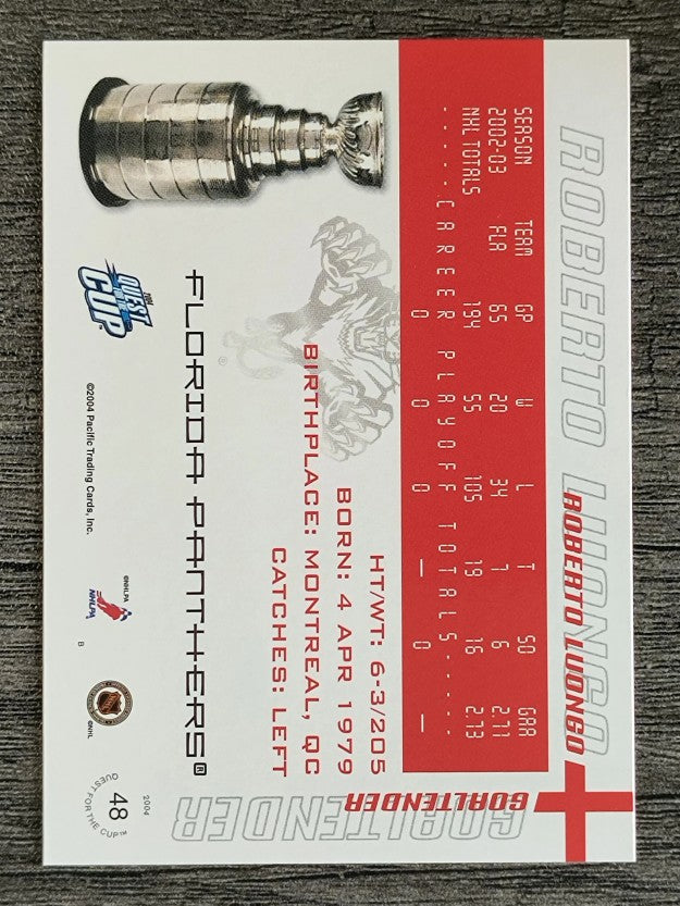 2003-04 Pacific Quest for the Cup #48 Roberto Luongo