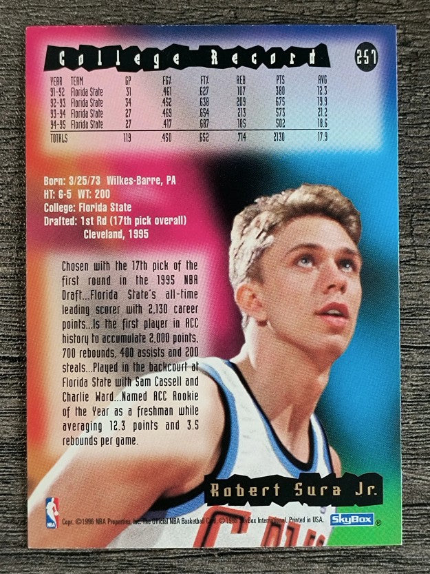 1995-96 Hoops #257 Bob Sura RC