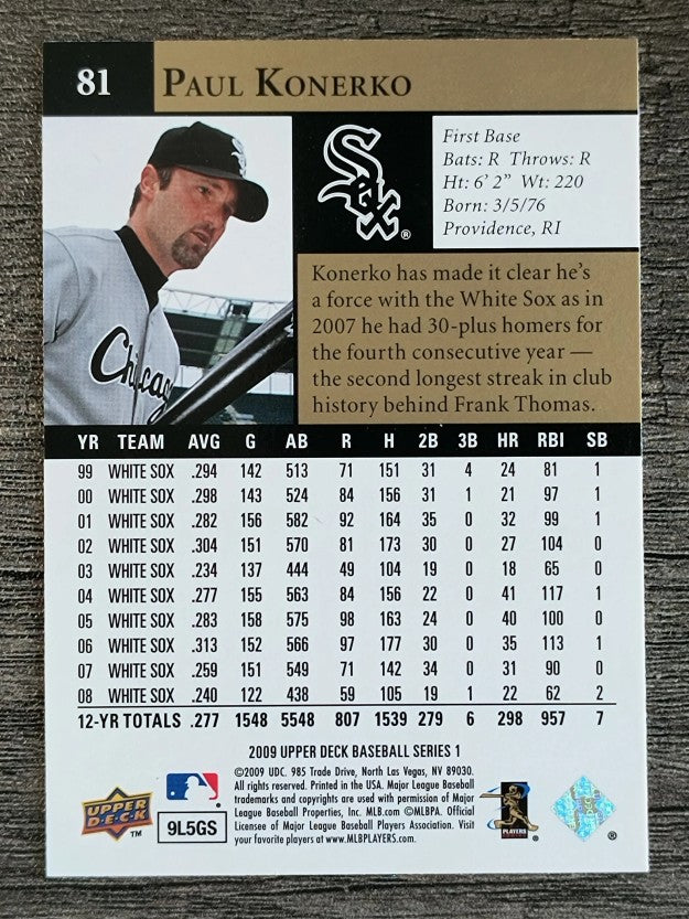 2009 Upper Deck #81 Paul Konerko