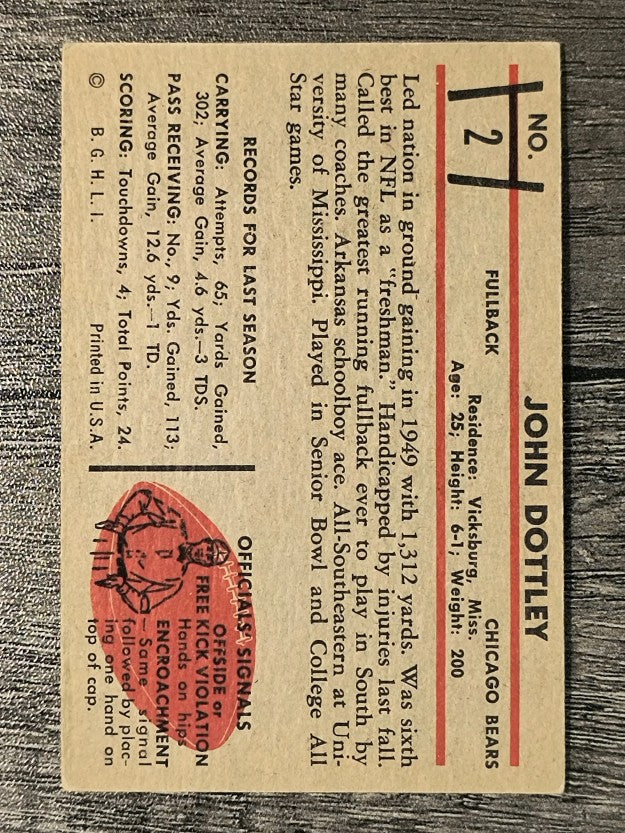 1953 Bowman #2 John Dottley (VG)