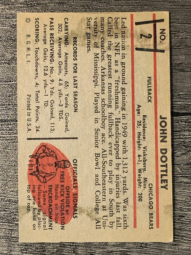 1953 Bowman #2 John Dottley (VGEX)
