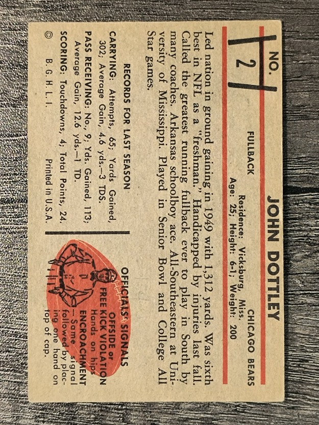 1953 Bowman #2 John Dottley (EX)