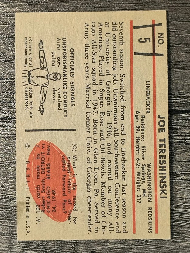 1953 Bowman #5 Joe Tereshinski (VGEX)