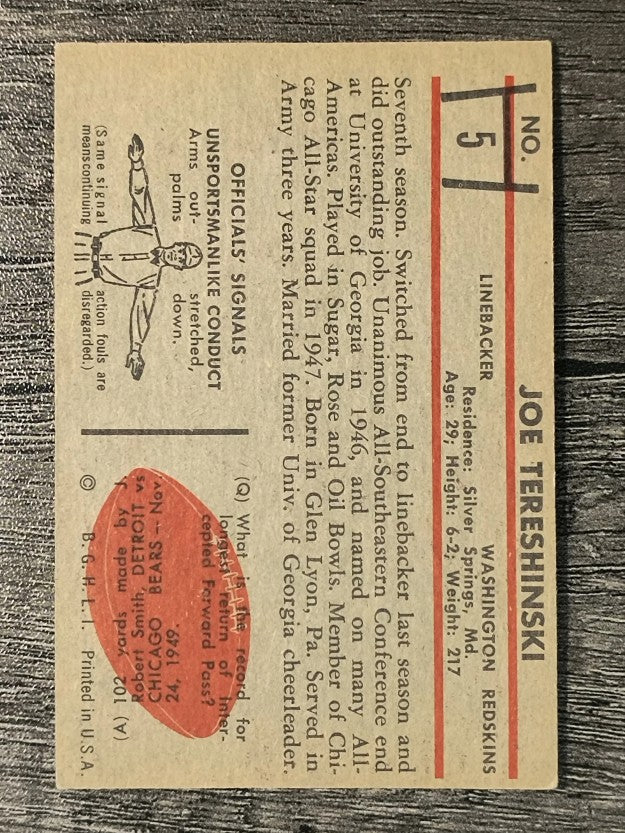 1953 Bowman #5 Joe Tereshinski (VGEX)