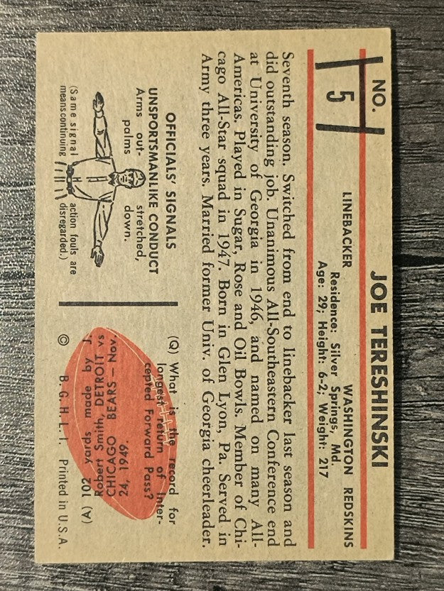 1953 Bowman #5 Joe Tereshinski (EX)