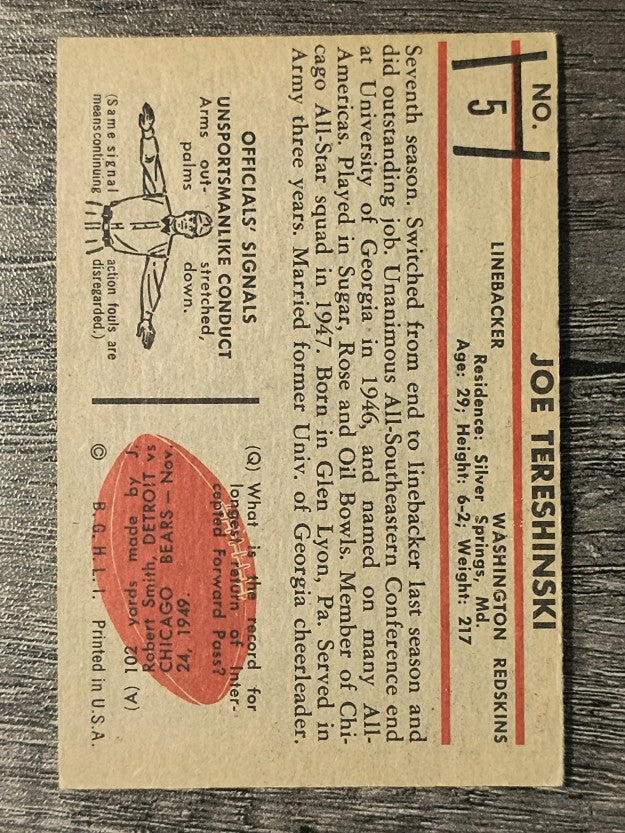 1953 Bowman #5 Joe Tereshinski (EX)
