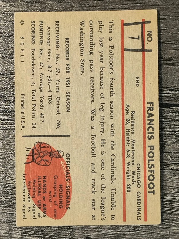 1953 Bowman #7 Fran Polsfoot (EX)