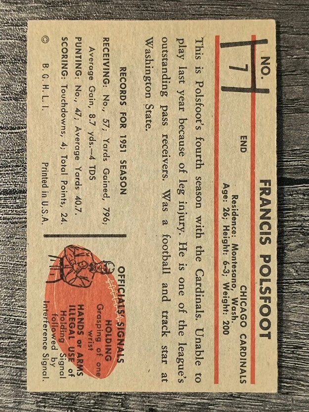 1953 Bowman #7 Fran Polsfoot (EX)