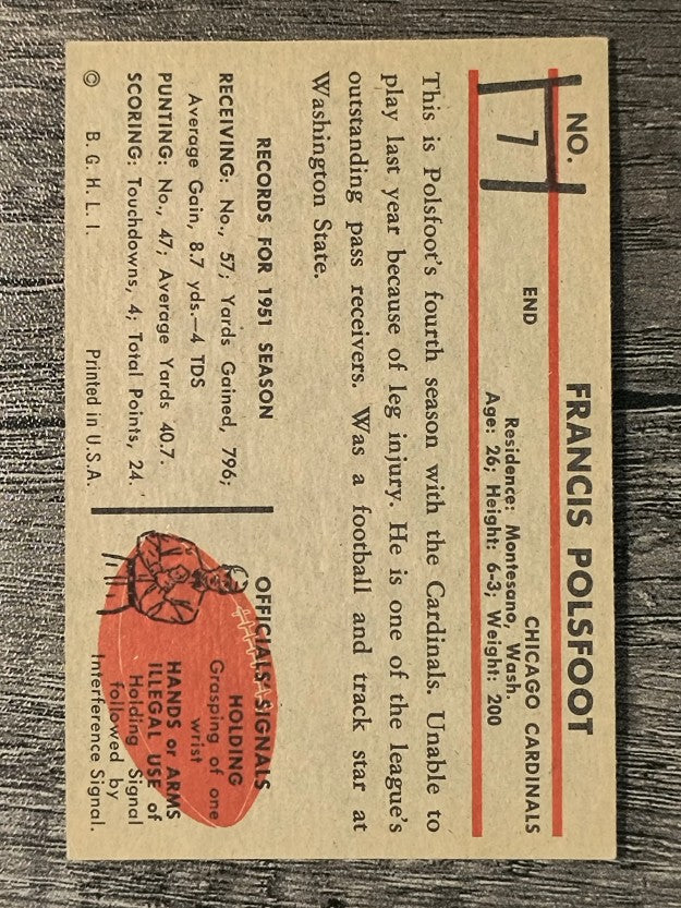1953 Bowman #7 Fran Polsfoot (EX)