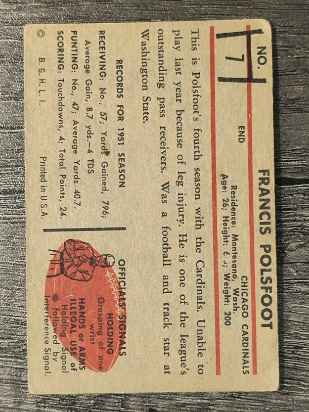 1953 Bowman #7 Fran Polsfoot (GOOD)