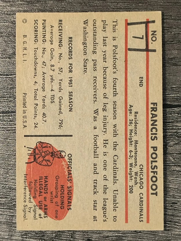 1953 Bowman #7 Fran Polsfoot (EX)