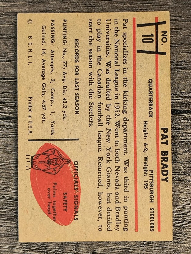 1953 Bowman #10 Pat Brady RC (EX)