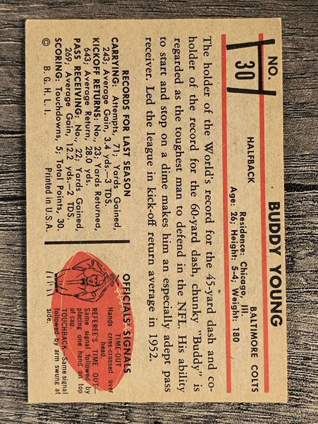 1953 Bowman #30 Buddy Young (EX)