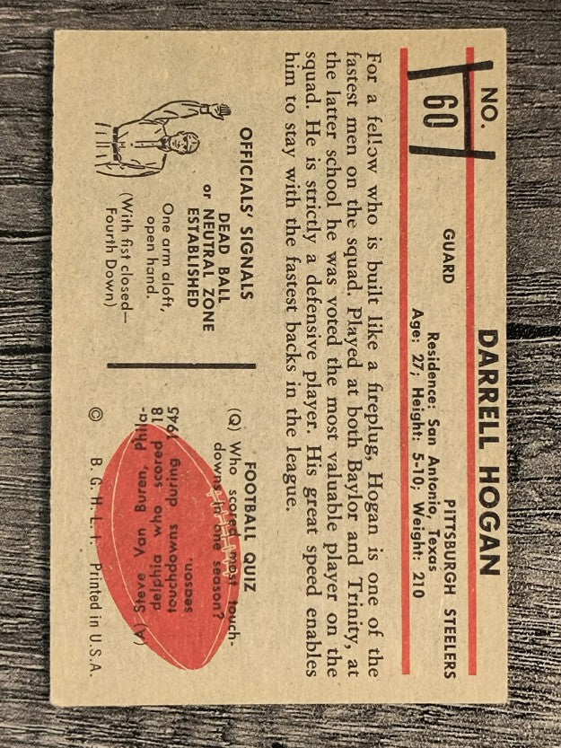 1953 Bowman #60 Darrell Hogan (VGEX)